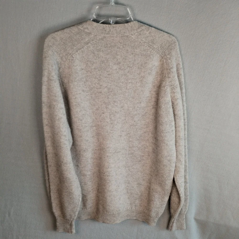 VTG Pitlochry Scotland Shetland Wool Cardigan Sweater Men's 44 Large Beige Tan